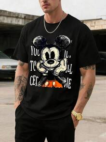 Unisex Disney Sketch Mickey Tee, Artistic Print, Casual Fit,  Unique For Everyday. - màu đen - Xem 2
