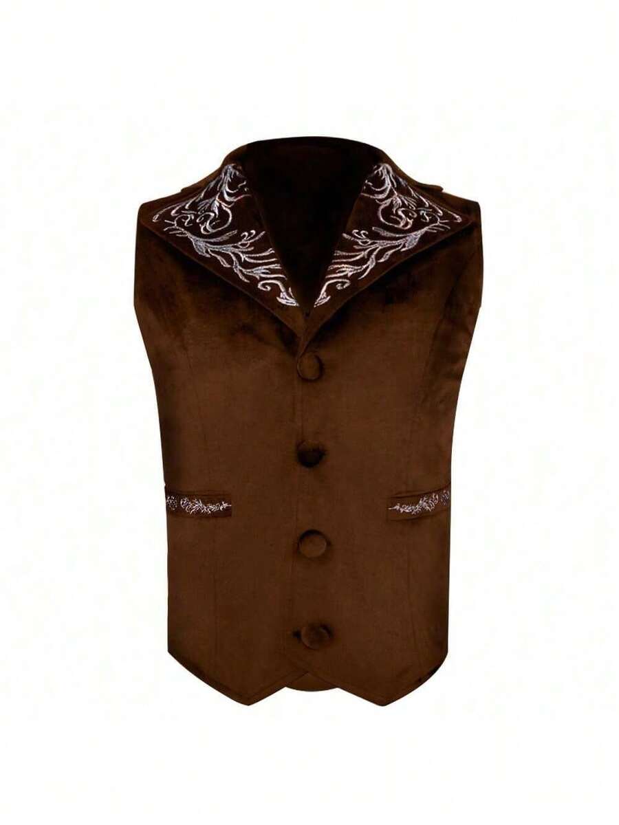 Cosplay Clothing - Brown G24 Embroidered Vest - View 1