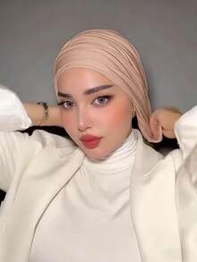 1 chiếc khăn trùm đầu turban 2 trong 1 cổ điển dành cho nữ, thiết kế xếp ly nhiều lớp giúp tôn dáng đầu, được làm từ vải jersey cao cấp, thấm hút mồ hôi và thoáng khí, phù hợp cho sinh hoạt hàng ngày và các hoạt động ngoài trời của phụ nữ Hồi giáo. - Nhiều màu - Xem 17