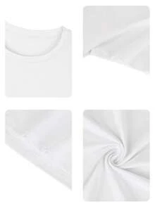 Casual Short-Sleeved Printed T-Shirt For Everyday Wear, Spring And Summer - 白色的 - 查看 6