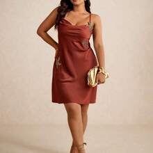 Elaquor Plus Size Women Elegant Starfish Decor Spaghetti Strap Flowy Dress,Summer Dresses For Women - Caqui - Ver 5