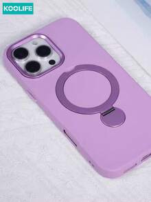 Koolife 1件紫色 360°旋轉磁吸手機殼，PC+TPU 磨砂防摔保護殼附支架，適用於 iPhone 18 Pro/18 Pro Max/17/17 Pro/17 Pro Max/17 Air/16/15/14/13 - 紫色 - 查看 6