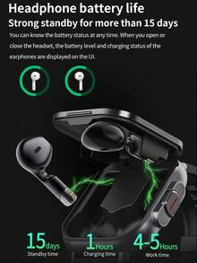 1pc New Smart Watch With Built-In Wireless Earbuds, 2-In-1 Flip Design, 2.01" Touchscreen, Supports Wireless Calling, Music Playback, NFC, Sleep Monitoring, Pedometer, Weather Forecast, Message View, Multiple Sports Modes, Compatible With Various Smartphones. - Multicolor - View 11