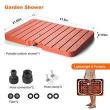 Outdoor Shower With Adjustable Height & Foot-Activated Flow Control Multi-Functional Garden Pool Shower, Non-Slip Portable Design For Adults, Pets Ideal For Camping, Backyard & Summer Water Play - A - View 5