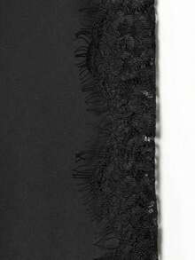 Blusa de satén y encaje blanca, elegante y de moda para mujer, nueva colección de verano - Encaje negro - Ver 8