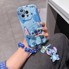 Disney Has Authorized, Phone Case - Chain Set, The Stitch Lilo & Stitch 3D Phone Case Plus A Silicone 3D Stitch Bracelet With Metallic Ring Removable Bracelet, Stitch And Angel Pattern, Compatible With Iphone17/16/15/14/13/12/11/XS/XR/X Plus Pro Max, A Stylish Cartoon Phone Case, The Perfect Gift Choice, Phone Protection, Durable Phone Cover, Great Gift For Friends And Family. - White - View 6