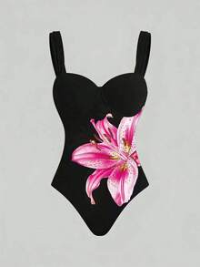 Swim Oasis Traje de baño de una pieza con estampado floral para mujer, verano - Multicolor 6 - Ver 6