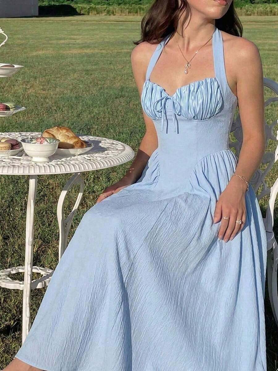 Women Midi Dresses - 藍色的 - 查看 1