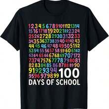 Camiseta de Celebración delº Día de la Escuela con Números para Contar - Negro - Ver 1
