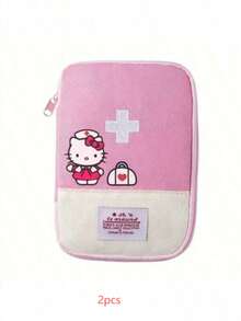SANRIO Hello Kitty 便携式急救包 - 红白相间的十字卡通图案医疗包，适合旅行、办公、居家及户外使用。旅行必备 | 趣味配件 | 耐用拉链。这款急救包是圣诞节、感恩节、万圣节、生日的完美礼物，也是馈赠亲朋好友的理想之选。 - 彩色 - 查看 16