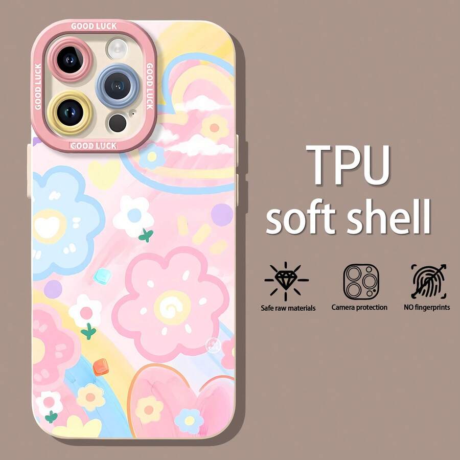 Funda para teléfono Flower Power de TPU, compatible con Samsung, Apple, VIVO, OPPO, , Transsion, , y Honor. Fabricada en TPU, ofrece protección contra golpes y caídas. Un regalo ideal para familiares y amigos. - Blanco - Ver 1