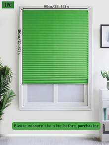 1pc Solid Color Semi-Sheer Pleated Curtain, Lightweight Pleated Curtain With No Drill Holes, Semi-Transparent Solid Color Pleated Curtain, Temporary Blackout Curtain, Adhesive Pleated Curtain, Easy To Cut And Install, Classic Minimalist Design, Suitable For Study, Living Room, Bedroom, Bathroom And Other Windows - Multicolor - View 26