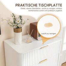 5-Drawer Dresser, Modern White Storage Chest With Metal Handles, Sturdy MDF Bedroom Dresser For Living Room Hallway – Anti-Tip Device Included - White - View 2