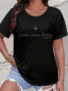 Camiseta de manga corta para mujer, de verano, casual, de algodón, con estampado gráfico, diseño floral y una frase inspiradora para uso diario. - Blanco - Ver 6