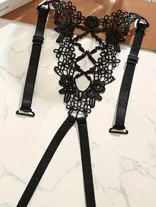 1pc Rose Flower Criss-Cross Butterfly Bra Strap, Lace Backless Bra Strap, Transparent Strap, Non-Slip Fashion Invisible Strap, Suitable For Daily Use - Multicolor - View 6