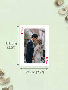 1pc Custom Photo & Text Wedding Playing Cards, Personalized Name Date Couple Deck With Metal Tin Box, Wedding/Engagement/Anniversary Gift, Party Game Night Souvenir Favor Cards - Multicolor - View 3