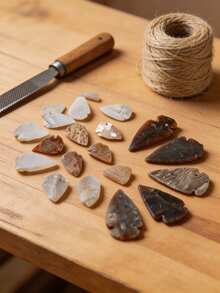 QYDCX Puntas de flecha de piedra natural surtidas premium: ideales para la fabricación de joyas DIY, suministros de artesanía, accesorios de caza y cristales curativos espirituales - un imprescindible para amantes de la naturaleza y artesanos - Multicolor - Ver 3