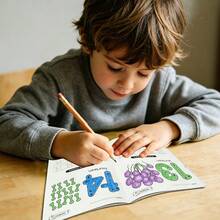 beartale 28頁幼兒練習本套裝，包含2個主題：字母與數字，筆觸控制訓練本，早期學習教育，可重複使用魔力書法寫字貼，教學輔助工具，兒童早期教育玩具，蒙特梭利玩具，學習用品，教室玩具，兒童遊戲，學生，文具，小學用品，男孩，女孩，暑假禮物，兒童生日禮物，開學禮物 - 彩色 - 查看 7