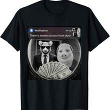 Funny Tim Cheese And John Pork With Motion Meme T-Shirt - Black - View 1