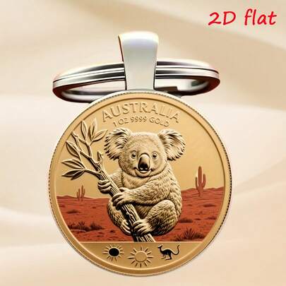 1pc Australia Koala Synthetic Gemstone Keychain, Suitable As Holiday, Anniversary And Party Gift For Family And Friends