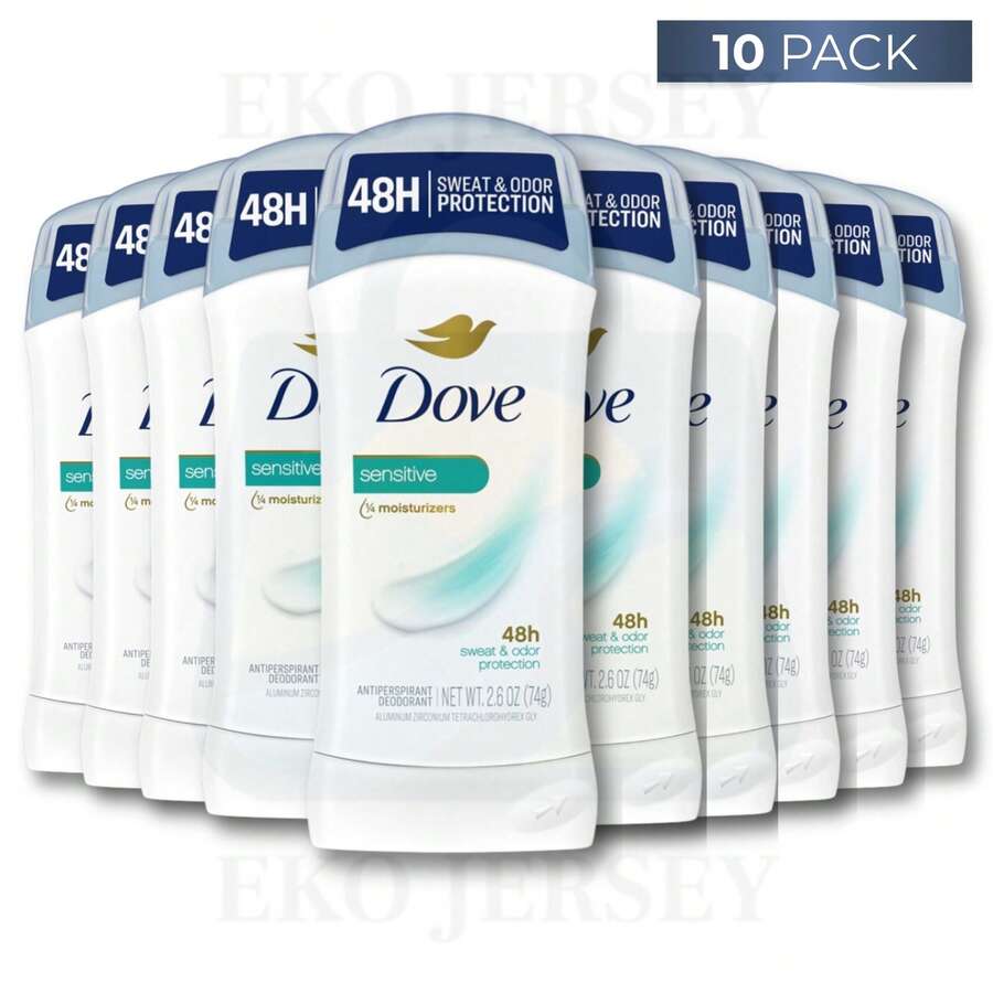 Dove Sensitive Stick Deodorant 48H Sweat & Odor Protection 2.6 Oz Pack Of 10 - 多樣化香型 - 查看 1