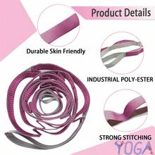 1pc 2.4m Non-Elastic Yoga Leg Stretching Strap With 12 Loops, Stretching Poster Included, Suitable For Yoga And Fitness - Multicolor - View 5