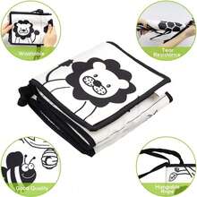 My First High Contrast Black And White Soft Book, Suitable For Tummy Time Activity For Infants, Black And White Baby Cards, Foldable Educational Activity Cloth Book, Suitable For Baby Boys And Girls - Multicolor - View 5
