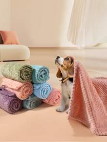 1 buah Selimut Hewan Peliharaan Flanel Hangat & Lembut, Cocok untuk Kucing & Anjing, Selimut Lembut dan Nyaman yang Dapat Dicuci, Kepadatan Tinggi 280gsm, Pola Nanas Polos - 46*70 - View 7
