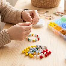 24 Colors Glass Beads Kit For Jewelry Making Summer Colorfuls 8mm Round Crystal Beads Kit With Scissors & Elastic String DIY Bracelet Necklace Making Birthday Graduation Gift For Women Girls - Multicolor - View 6