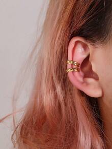 1 paire de boucles d'oreilles manchettes pour femmes en acier inoxydable doré, boucles d'oreilles dorées charmantes pour un port quotidien, style clip, boucles d'oreilles punk à la mode personnalisées, sans perçage nécessaire, excellent cadeau pour les sœurs - tissage croisé - Voir 6