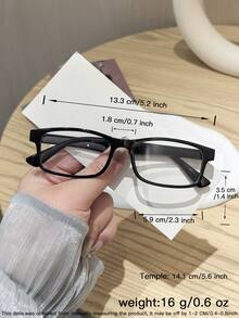 1件女款經典休閒長方形眼鏡框 黑色與茶色 聚碳酸酯框架 透明清澈 - 彩色 - 查看 11
