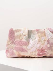 (隨機圖案) 女款手拿包、亮片包、花卉圖案、刺繡包、百褶包、晚宴派對、派對穿搭、舞會包、舞會配件、婚禮用品、優雅女款錢包、女性禮物 - 彩色 - 查看 4