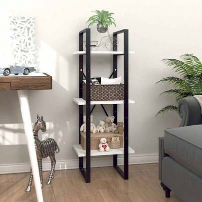 vidaXL Bücherregal 3 Fächer Weiß 40x30x105 cm Holzwerkstoff Wohnzimmer- und Arbeitszimmermöbel, Wohnzimmerschränke und Bücherregale, Möbeldekorationen, Vitrine für Figuren und Sammlerstücke