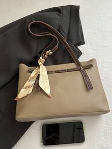New Arrival Luxury Graphic Pattern Versatile Women Shoulder Tote Bag - Khaki - View 7