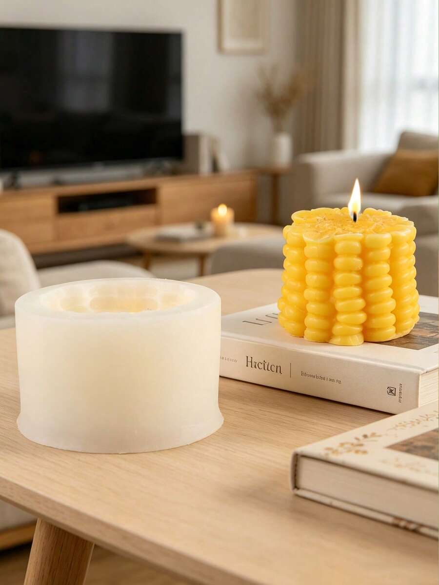 1pc Cute Corn Shaped Candle Silicone Mold - A-White - View 1