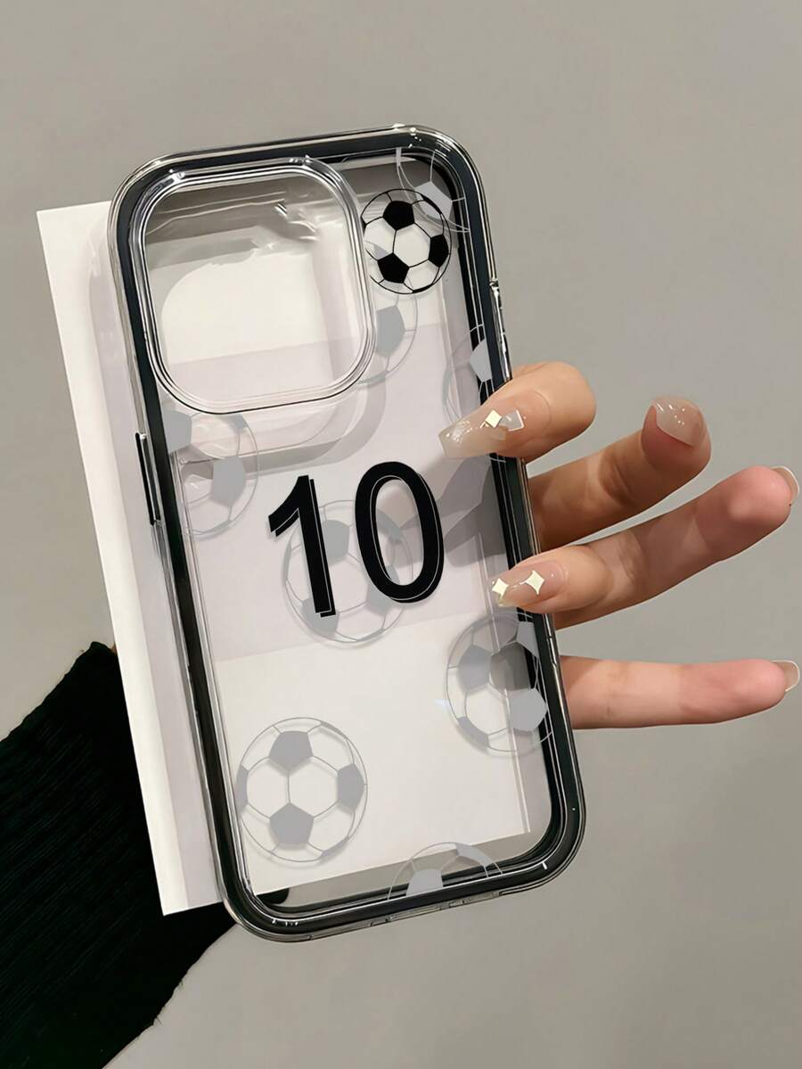 Soccer 1pc Football Pattern Dual-Color Shockproof Phone Case, TPU Material, Suitable As Holiday Gift, Compatible With Apple 11 12 13 14 15 16 Pro/Pro Max/14 15 16 Plus/17, Unisex - Multicolor - View 1