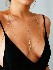 1 chiếc dây đeo thân gợi cảm, lấp lánh, phong cách Bohemian, mặt dây chuyền tròn, thích hợp cho tiệc bãi biển và kỳ nghỉ. - Nhiều màu - Xem 4