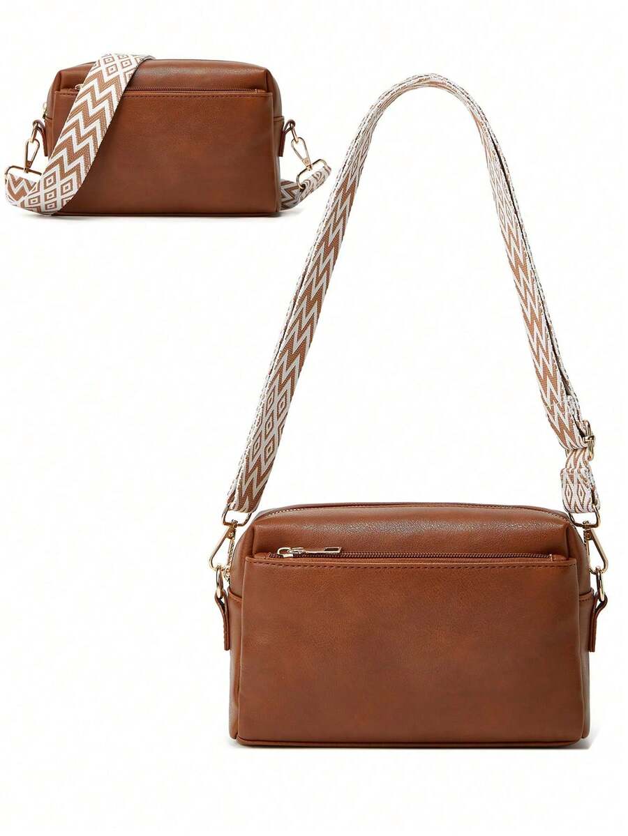 Women Leather Wallet Shoulder Bag Handbag Crossbody Bag - Brown - View 1