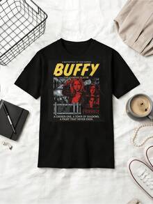 Buffy The Vampire Slayer T-Shirt 90s Horror TV Show Graphic Tee - Black - View 6