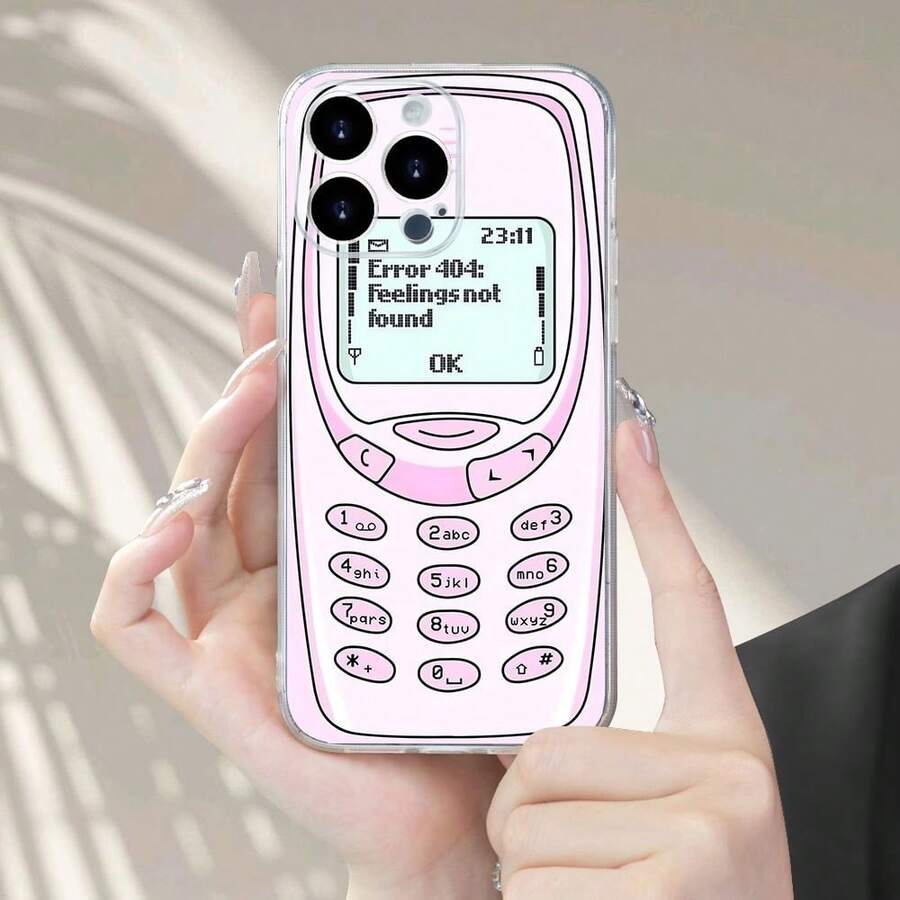 Phone Case - Retro Pink Design, Transparent TPU Case, Fits Phone Cases And - 無色 - 查看 1