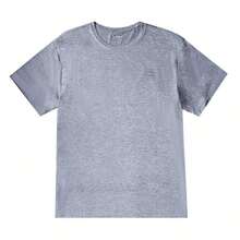 Mountain Print Series Unisex Short-Sleeved T-Shirt, With Embroidered Logo On The Chest, Casual Style, Ideal For Going To Work Or Playing Sports (ATSV905). - 淺灰色 - 查看 2