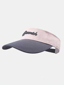 1pc Contrast Color Open Top Baseball Cap, Unisex Summer Sports Running Tennis Hat, Sun Protection Sunshade Hat, High Ponytail Compatible, - G Visor - View 11
