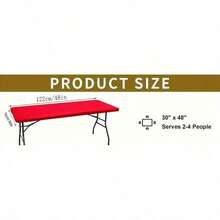 Stretchable Polyester Tablecloth - Washable, Wrinkle-Resistant Rectangular Cover For Dining & Kitchen Parties, Parties, Back-To-School Season - Đỏ - Xem 9