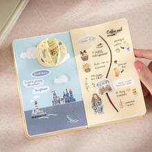 1 Roll Die-Cut Washi Tape, Travel Theme Hand-Drawn Illustrations Decorative Stickers, Suitable For Journaling, Notebooks, Scrapbooking, Albums, Photo DIY, Watercolor Style People/Camping/Beach Patterns, Essential For Students Back To School Season - 1 Roll - View 6