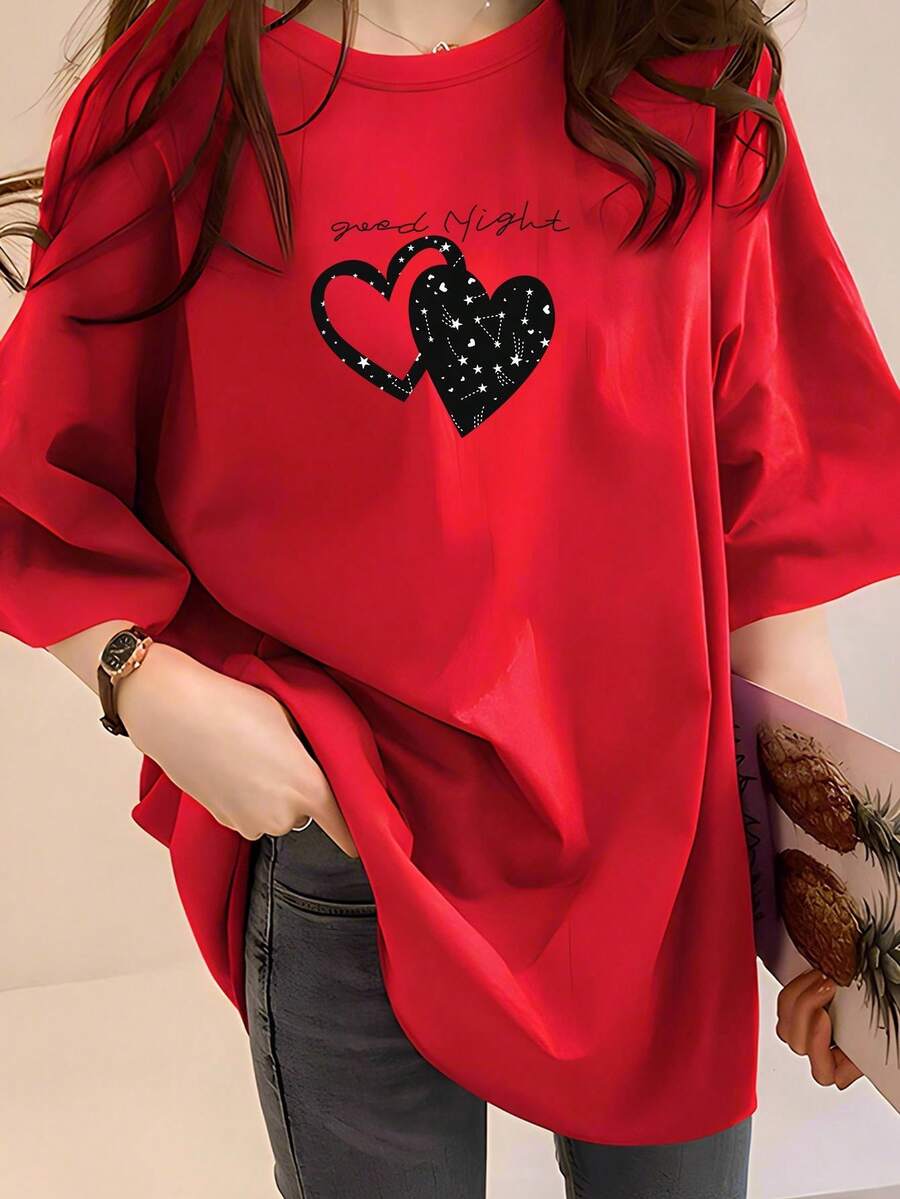 Camiseta Maestra con Texto Características Profesoras - Rojo - Ver 1