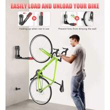ALIXUEQIN - Soporte de pared para bicicleta, soportes giratorios para cochera, no requiere levantamiento pesado, ganchos de pared para bicicleta que puede soportar hasta 75 libras, color - rojo - Ver 6