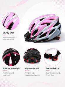 1PC Lightweight Universal Adult Bike Helmet, Adjustable Size Band With Detachable Visor, EPS Inner Padding, Optimized Air Vents, Multi-Use Headgear For Mountain & Road Cycling Outdoor Activities - Multicolor - View 5