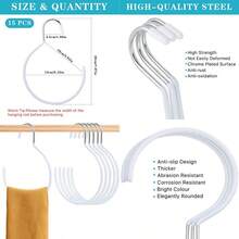 Perchas para anillos de bufanda, 15 unidades, antideslizantes, para colgar corbatas, accesorios de clóset, organizador de bufandas, soportes de almacenamiento para corbatas, bufandas, - Blanco - Ver 1