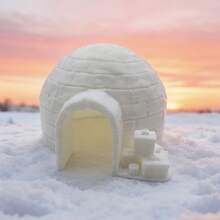 1 Peça Modelo de Casa de Neve de Plástico em Miniatura - Chalé de Inverno, com Design de Cômodo em Miniatura Detalhado, Adequado para Decoração de Natal, Modelo de Paisagem, Cenário de Aldeia de Neve e Exposição Polar - 1 - Visão 1