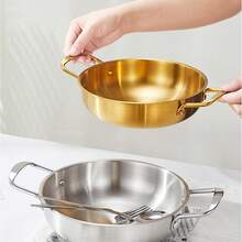1pc Stainless Steel Golden Ramen Pot, Hot Pot, Soup Pot, Crayfish Seafood Kitchen Cookware, Kitchenware, Restaurant Supplies - View 10